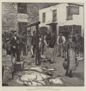 Fiskesalg på Polperro, Cornwall